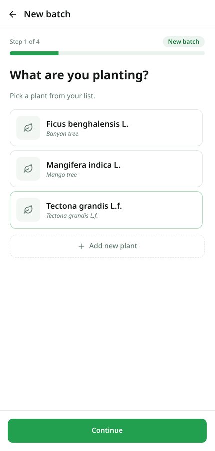 New batch step one, choosing a plant